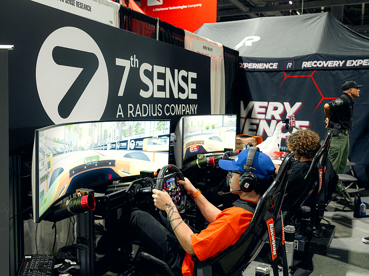 Branded Trackside activation footprint at a trade show