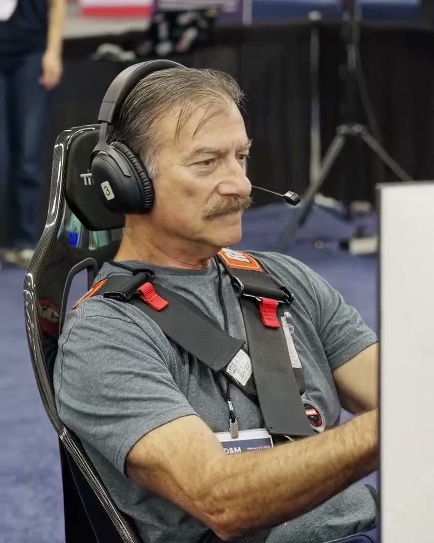 A guest of every age dialed in at a Trackside racing simulator