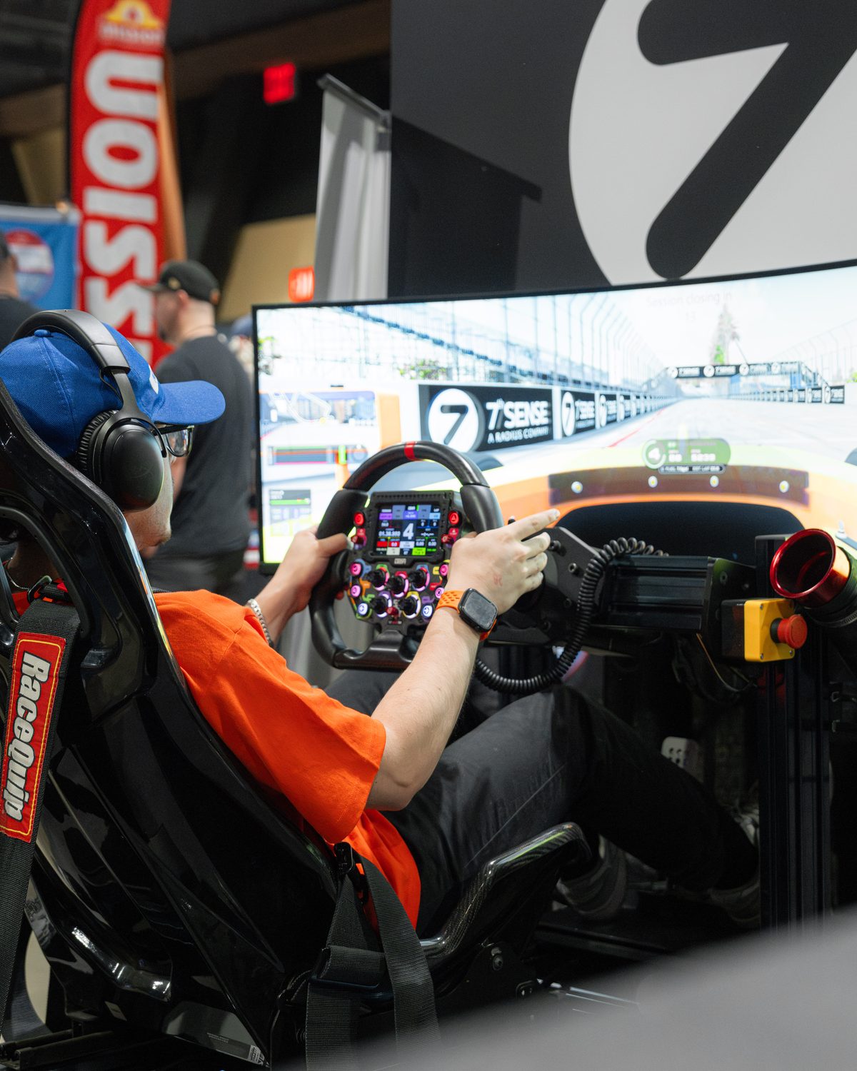 Guests racing at a Trackside corporate activation