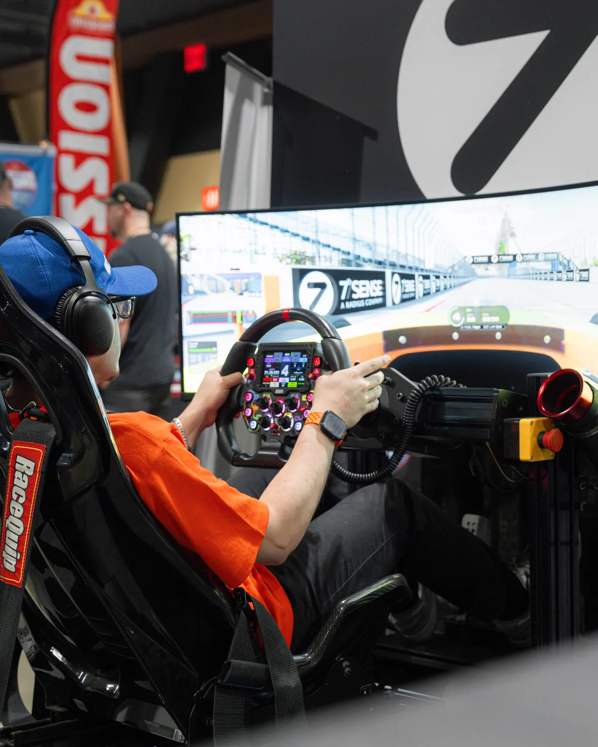 Guests racing at a Trackside corporate activation