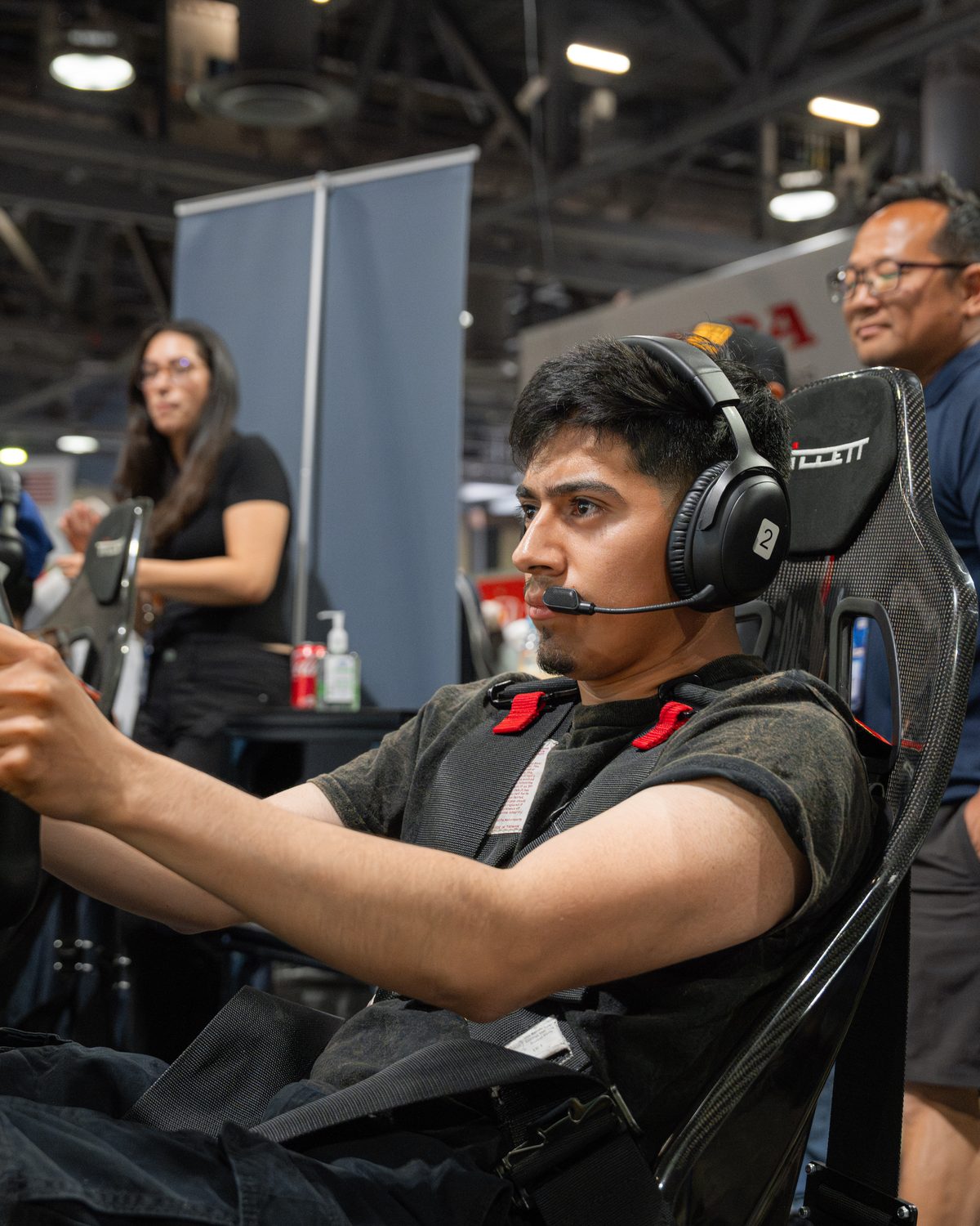 A driver at a Trackside simulator